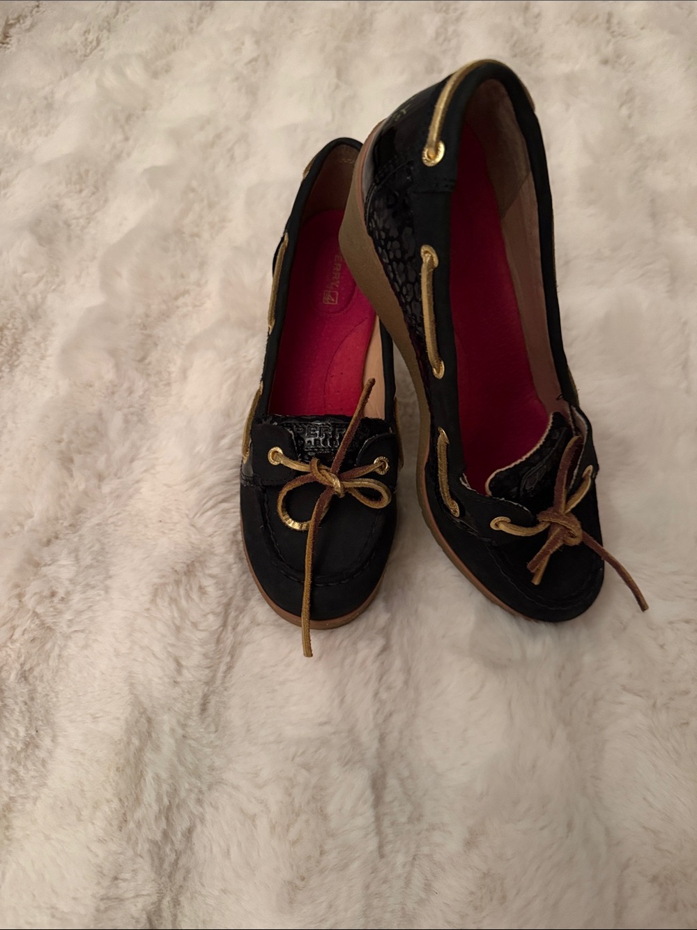 Women’s Sperry chunky heel black/tan 8.5
